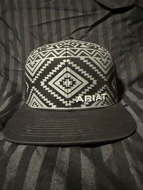 Ariat Black and Gray Aztec Trucker Hat